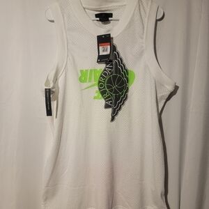 Nike Air Jordan Wings Logo Jersey White/Green/Black BQ8479-100 Men's Size Large
